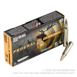 20 Rounds of .300 Win Mag Ammo by Federal - 165gr Trophy Bonded Tip