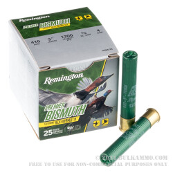 25 Rounds of .410 Ammo by Remington Premier Bismuth - 5/8 ounce #4 shot
