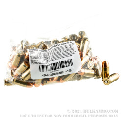 100 Rounds of .45 ACP Ammo by MBI - 230gr FMJ
