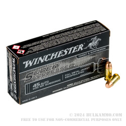 50 Rounds of .45 ACP Ammo by Winchester Super Suppressed - 230gr FMJ Encapsulated