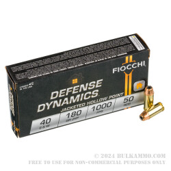 50 Rounds of .40 S&W Ammo by Fiocchi - 180gr JHP