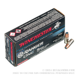 500 Rounds of 9mm Ammo by Winchester Ranger One - 147gr JHP