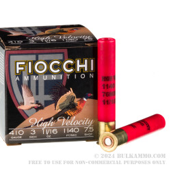 250 Rounds of .410 Ammo by Fiocchi - 11/16 ounce #7 1/2 shot