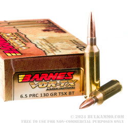 20 Rounds of 6.5 PRC Ammo by Barnes VOR-TX - 130gr TSX BT