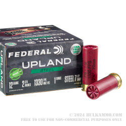 250 Rounds of 12ga Ammo by Federal Upland Steel - 1 ounce #7 1/2 steel shot