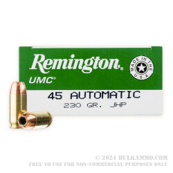 500  Rounds of .45 ACP Ammo by Remington - 230gr JHP