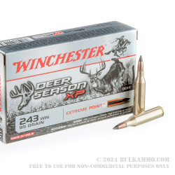 20 Rounds of .243 Win Ammo by Winchester Deer Season XP - 95gr XP