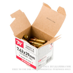 500 Rounds of 7.62x39 Ammo by Winchester Lake City - 123gr FMJ