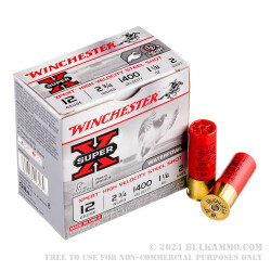 25 Rounds of 12ga Ammo by Winchester Super-X - 1-1/8 ounce #2 shot