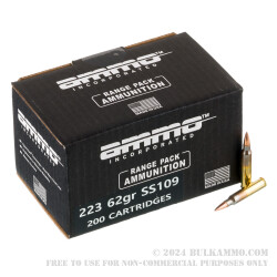 200 Rounds of .223 Ammo by Ammo Inc. - 62gr FMJ SS109