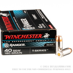 50 Rounds of .40 S&W Ammo by Winchester Ranger T-Series - 180gr JHP - LE Trade-In