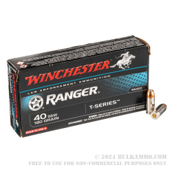50 Rounds of .40 S&W Ammo by Winchester Ranger T-Series - 180gr JHP - LE Trade-In