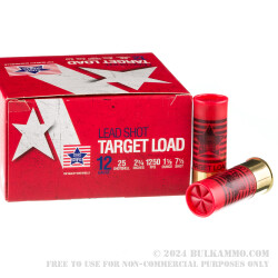 250 Rounds of 12ga Ammo by Stars and Stripes - 1 ounce #7 1/2 shot