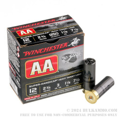 250 Rounds of 12ga Ammo by Winchester AA Super Handicap - 1 1/8 ounce #7 1/2 shot