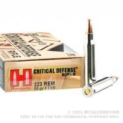 200 Rounds of .223 Ammo by Hornady Critical Defense - 55gr FTX