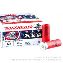 250 Rounds of 12ga Ammo by Winchester USA Game & Target - 1 ounce #8 shot