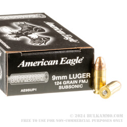 500  Rounds of 9mm Ammo by Federal - 124gr FMJ