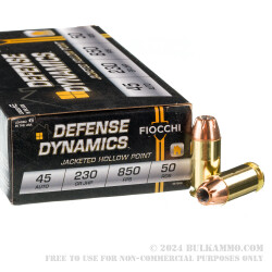 1000 Rounds of .45 ACP Ammo by Fiocchi - 230gr JHP