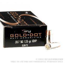 50 Rounds of .357 SIG Ammo by Speer Gold Dot LE - 125gr JHP