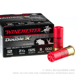 25 Rounds of 12ga Ammo by Winchester Double X - 000 Buck