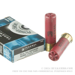 250 Rounds of 12ga 3" Ammo by Federal Power-Shok - 00 Buck