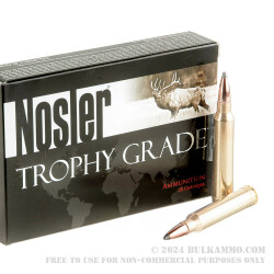 20 Rounds of .300 Win Mag Ammo by Nosler Trophy Grade Ammunition - 200gr SP