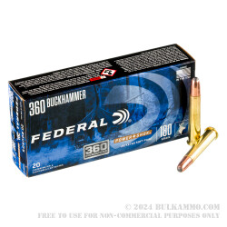 20 Rounds of .360 Buckhammer Ammo by Federal Power-Shok - 180gr JSP