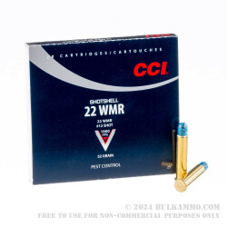 20 Rounds of .22 WMR Ammo by CCI - 52gr #12 Shotshell