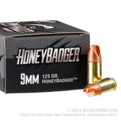 20 Rounds of 9mm Ammo by Black Hills Ammunition - 125gr HoneyBadger