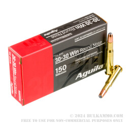 20 Rounds of 30-30 Win Ammo by Aguila - 150gr SP