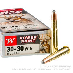 20 Rounds of 30-30 Win Ammo by Winchester - 150gr PP