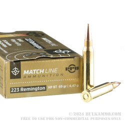 1000 Rounds of .223 Ammo by Prvi Partizan - 69gr HPBT Match