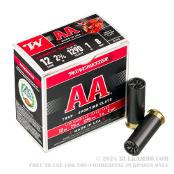 250 Rounds of 12ga Ammo by Winchester AA Lite Handicap - 1 ounce #8 shot