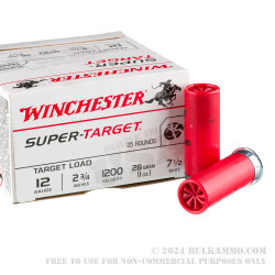 250 Rounds of 12ga Ammo by Winchester Super Target - 1 ounce #7 1/2 shot