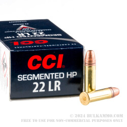 500  Rounds of .22 LR Ammo by CCI - 32 gr Segmented HP