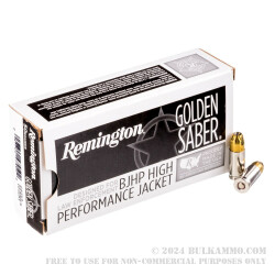50 Rounds of 9mm Ammo by Remington Golden Saber - 147gr BJHP