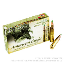 500 Rounds of 5.56x45 Ammo by Federal American Eagle - 62gr FMJ XM855