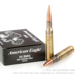 10 Rounds of .50 BMG Ammo by Federal American Eagle - 660 gr FMJ