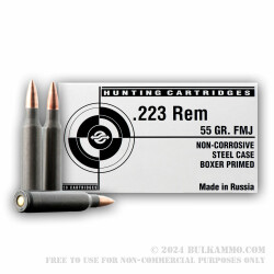 500  Rounds of .223 Ammo by Tula - 55gr FMJ