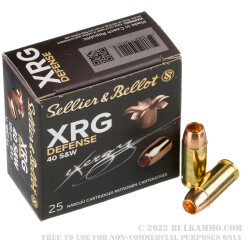 25 Rounds of .40 S&W Ammo by Sellier & Bellot XRG Defense - 130gr SCHP