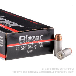 1000 Rounds of .40 S&W Ammo by CCI - 165gr TMJ