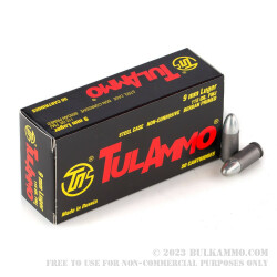 50 Rounds of 9mm Ammo by Tula - 115gr FMJ