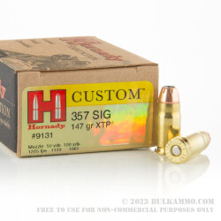 200 Rounds of .357 SIG Ammo by Hornady - 147gr JHP