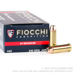 50 Rounds of .44 Mag Ammo by Fiocchi - 240gr JHP