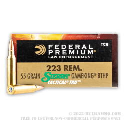 20 Rounds of .223 Ammo by Federal Tactical TRU - 55gr Sierra GameKing HPBT