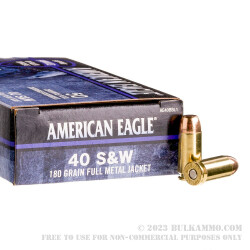 1000 Rounds of 40 S&W Ammo by Federal American Eagle C.O.P.S. - 180gr FMJ
