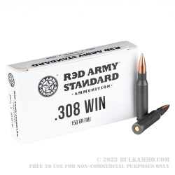 500 Rounds of .308 Win Ammo by Red Army Standard - 150gr FMJ