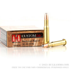 200 Rounds of 30-30 Win Ammo by Hornady Custom Lite - 150gr RN