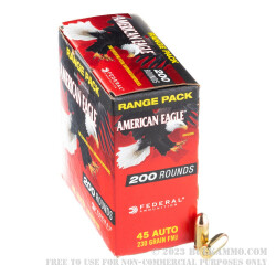 1000 Rounds of .45 ACP Ammo by Federal American Eagle Range Pack - 230gr FMJ