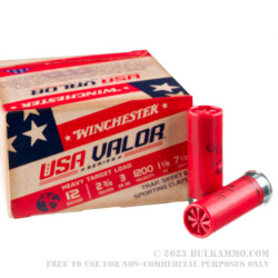 250 Rounds of 12ga Ammo by Winchester USA VALOR - 1 1/8 ounce #7 1/2 shot